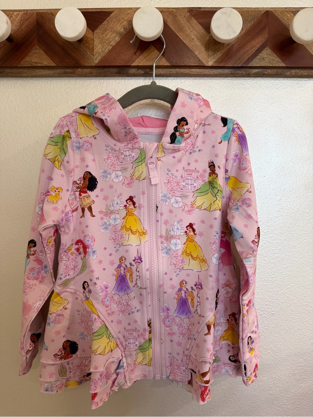 Little Sleepies Pink Disney Princess Hooded Zip Jacket